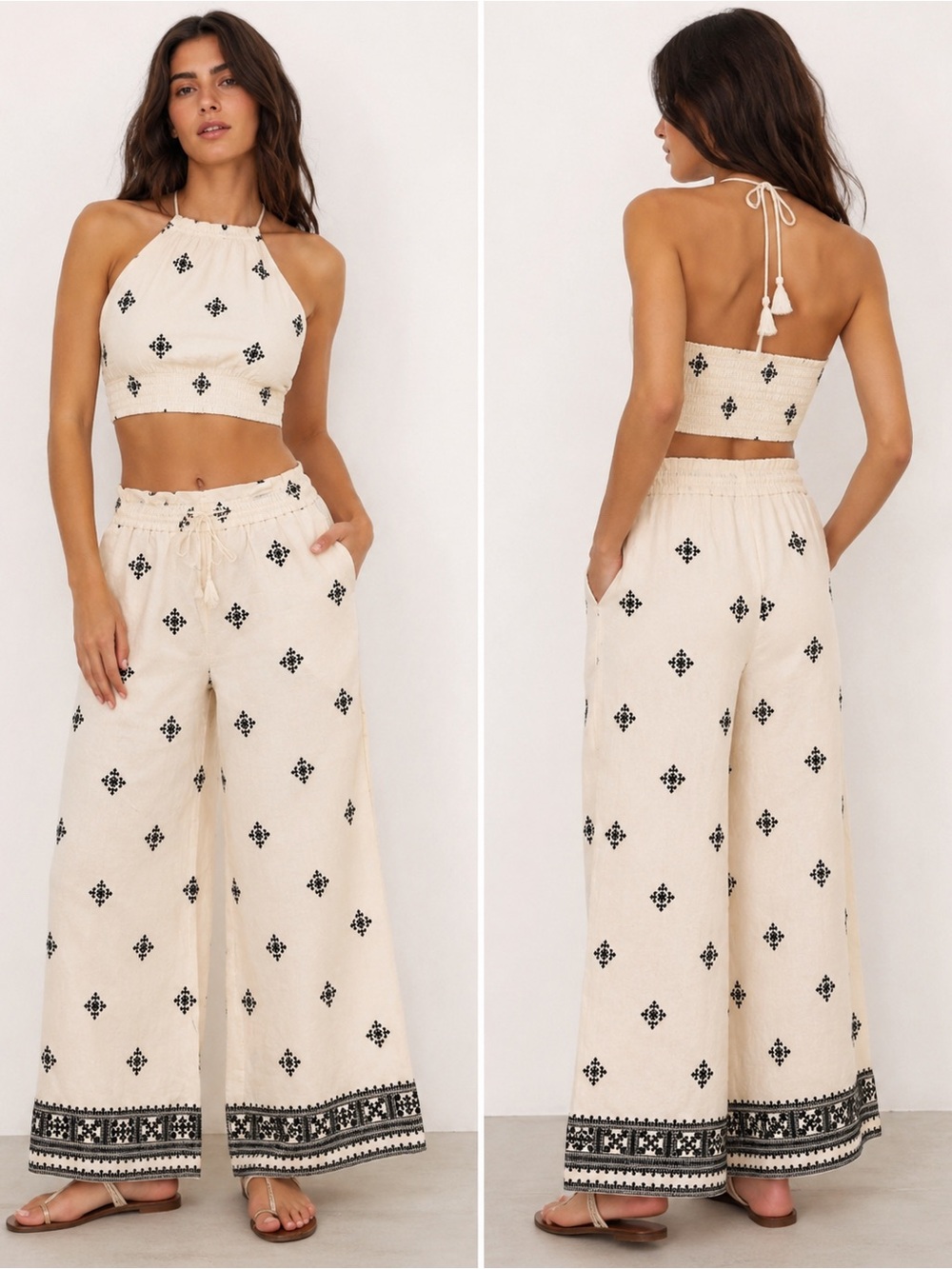 NWOT House of Harlow 1960 Embroidered 2-Piece Set – M